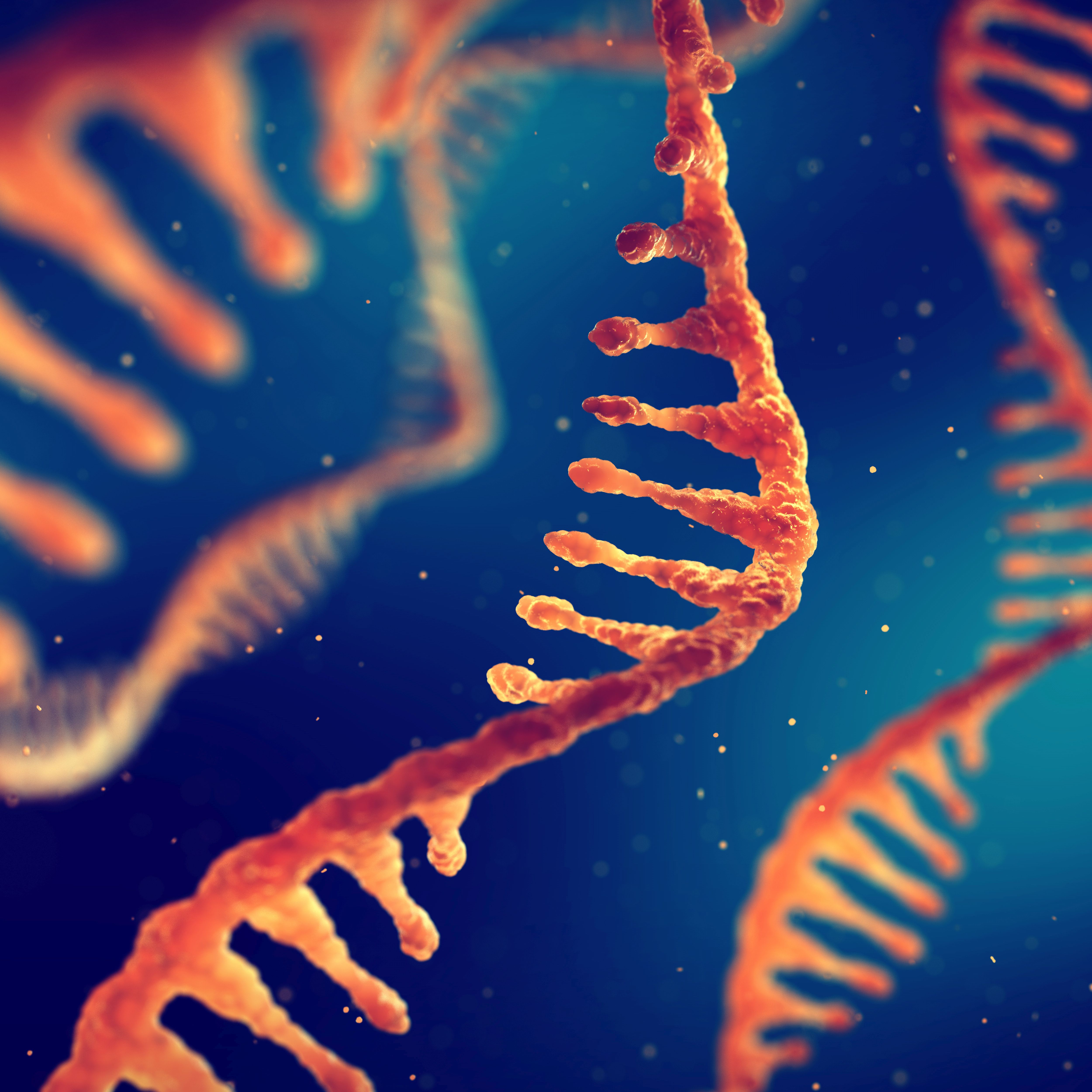 Illustration of RNA strands.