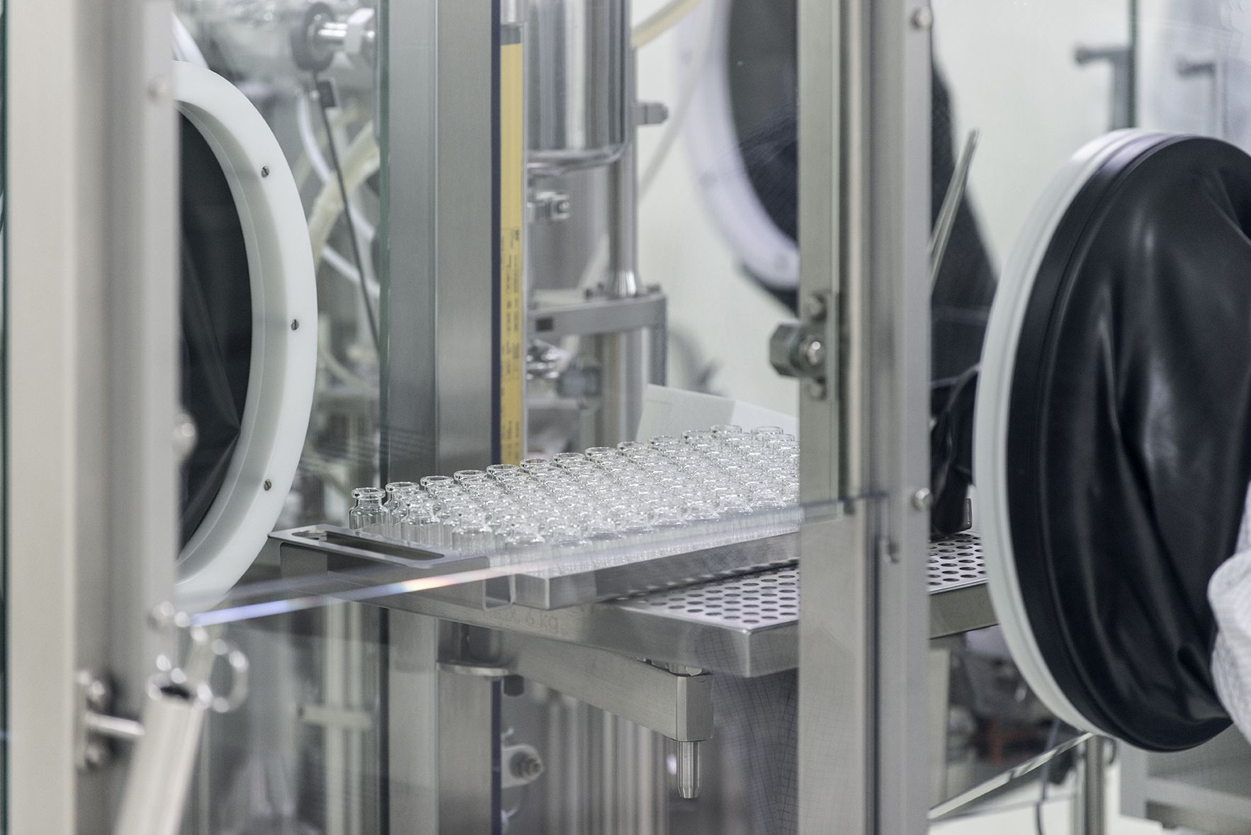 View into a pharmaceutical filling plant.