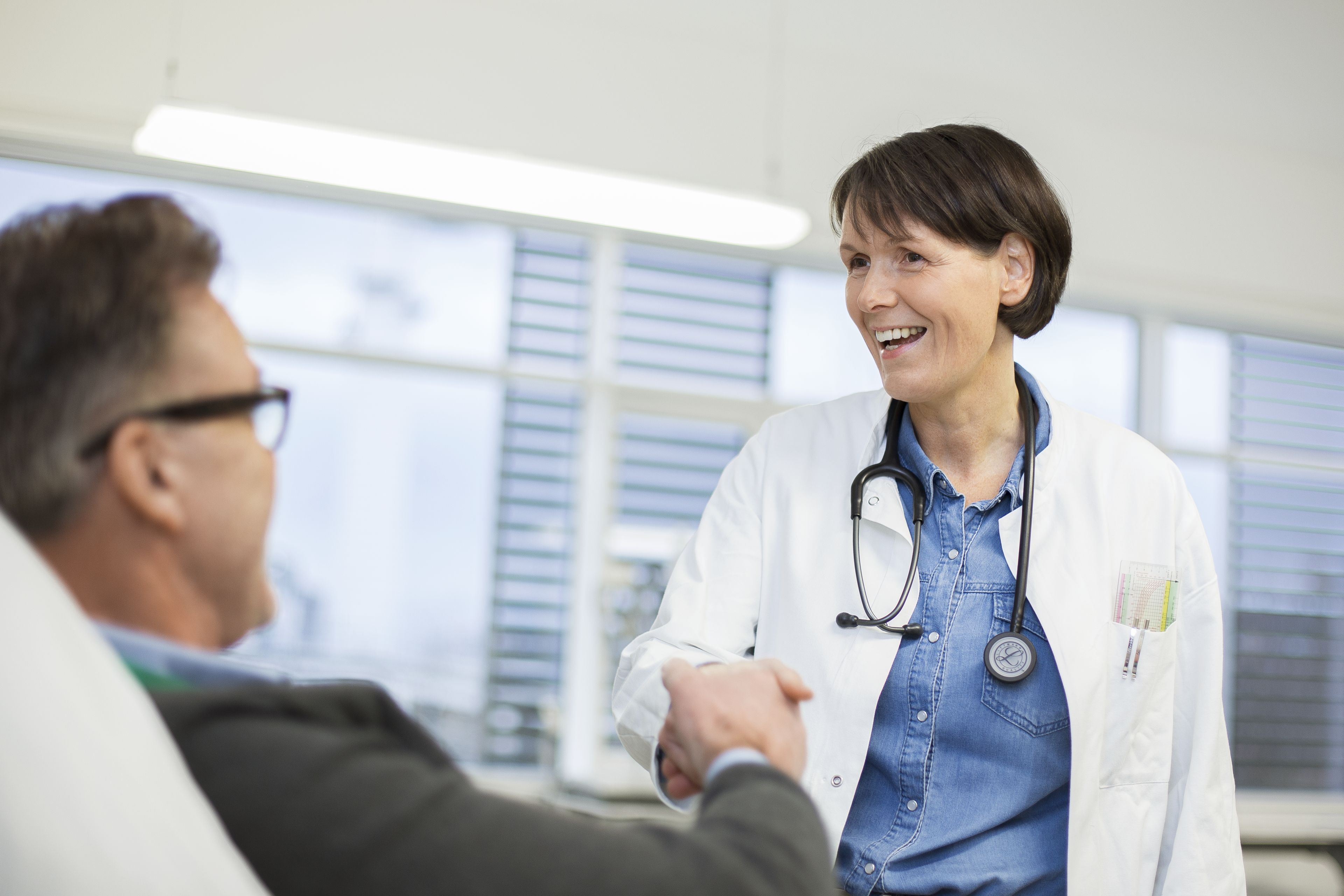 The participant is examined and informed by the study physician.